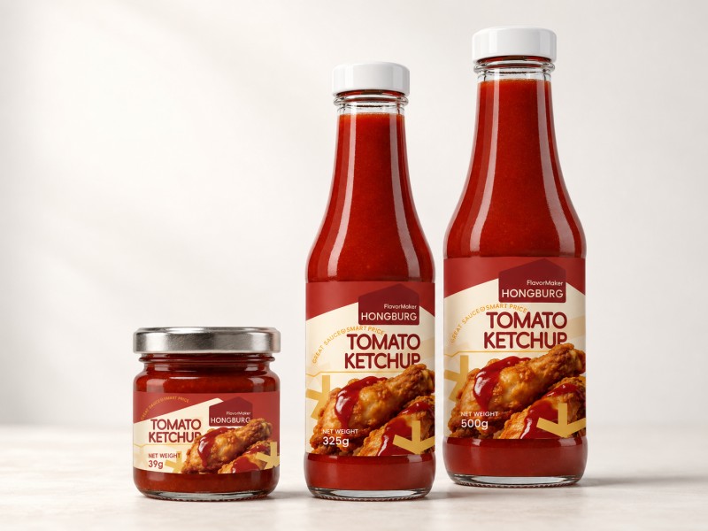 Tomato Ketchup sa Bote ng Salamin